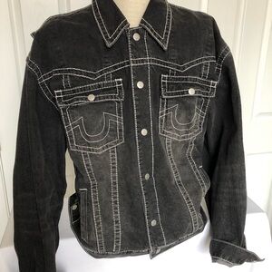True Religion Black Denim Performance Jacket